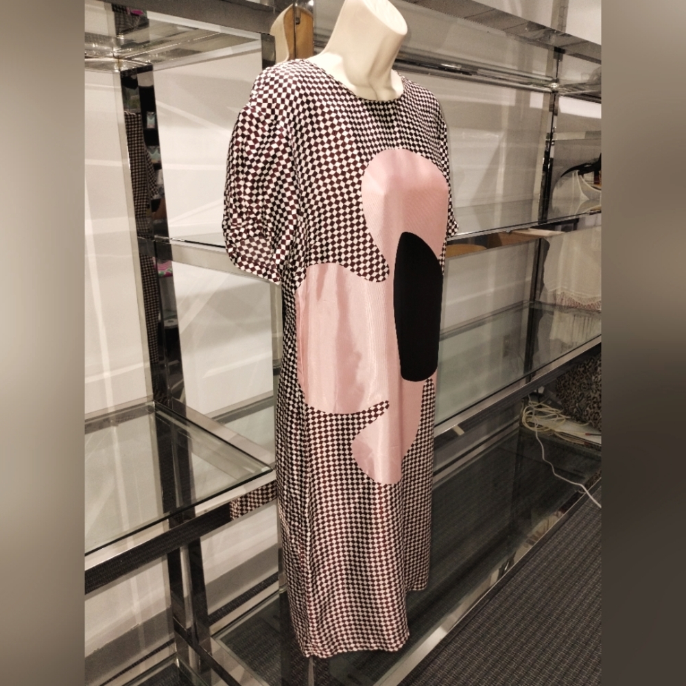 Marni silk satin vintage flower print dress Size 8 EU 42